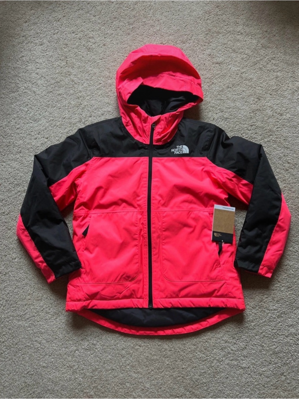 The North Face Hot Pink and Black Hooded Jacket